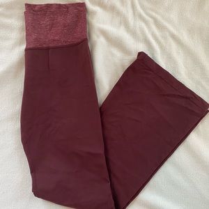Lululemon Maroon Wideleg Groove Flare Leggings